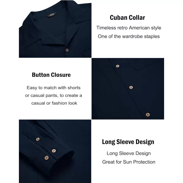 COOFANDY Men's Cotton Linen Shirts Long Sleeve Casual Buttton Down Shirts Beach Top