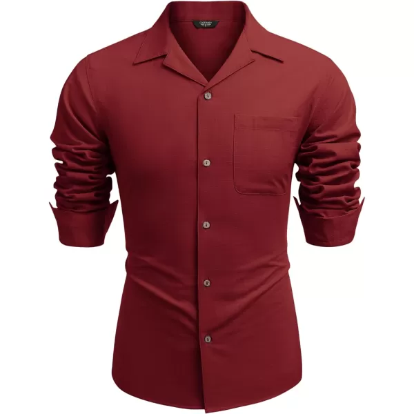 COOFANDY Men's Cotton Linen Shirts Long Sleeve Casual Buttton Down Shirts Beach Top