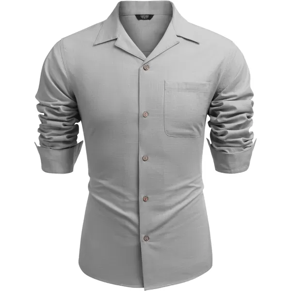 COOFANDY Men's Cotton Linen Shirts Long Sleeve Casual Buttton Down Shirts Beach Top