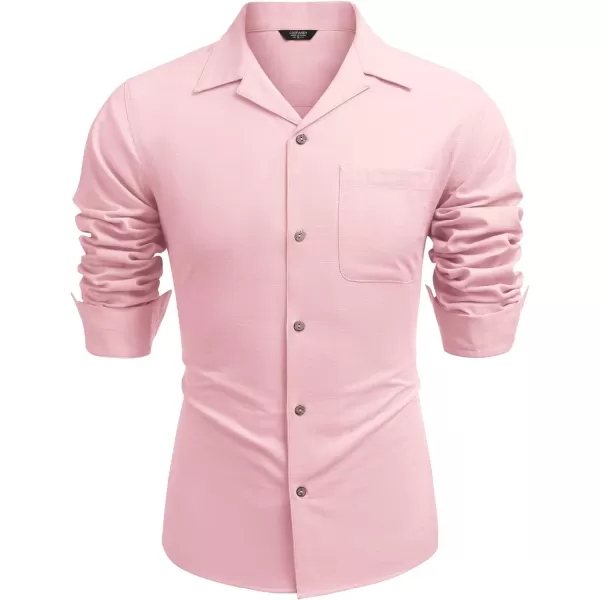 COOFANDY Men's Cotton Linen Shirts Long Sleeve Casual Buttton Down Shirts Beach Top