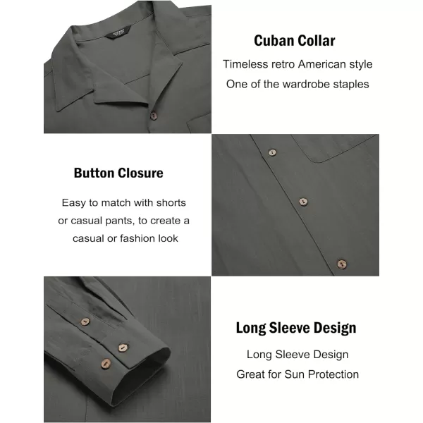 COOFANDY Men's Cotton Linen Shirts Long Sleeve Casual Buttton Down Shirts Beach Top