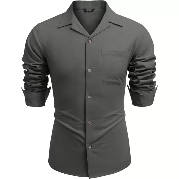 COOFANDY Men's Cotton Linen Shirts Long Sleeve Casual Buttton Down Shirts Beach Top