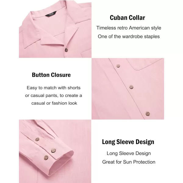 COOFANDY Men's Cotton Linen Shirts Long Sleeve Casual Buttton Down Shirts Beach Top