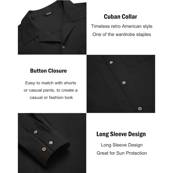 COOFANDY Men's Cotton Linen Shirts Long Sleeve Casual Buttton Down Shirts Beach Top