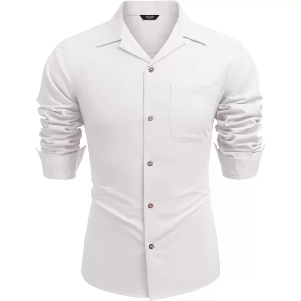 COOFANDY Men's Cotton Linen Shirts Long Sleeve Casual Buttton Down Shirts Beach Top