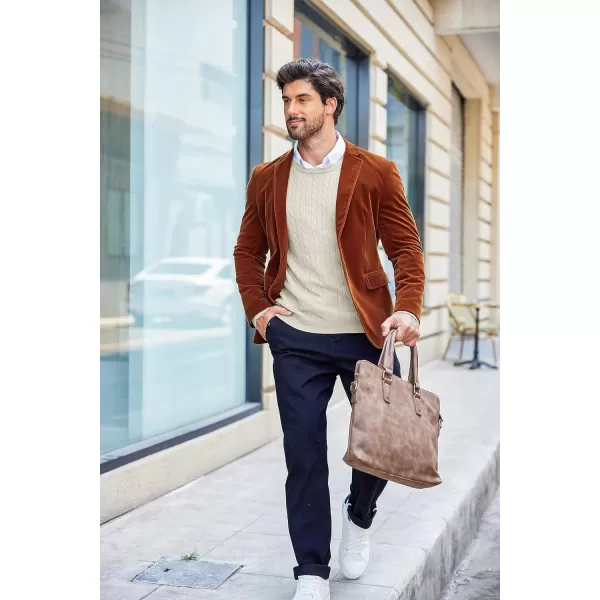 COOFANDY Men's Crewneck Cable Knit Sweaters Long Sleeve Lightweight Casual Twist Patterned Pullover Sweater