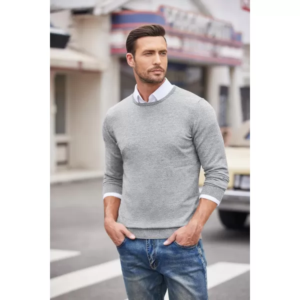 COOFANDY Men's Dress Crew Neck Sweater Slim Fit Lightweight Sweatshirts Knitted Pullover Casual Fashion Long Sleeve Sweater