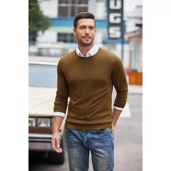 COOFANDY Men's Dress Crew Neck Sweater Slim Fit Lightweight Sweatshirts Knitted Pullover Casual Fashion Long Sleeve Sweater