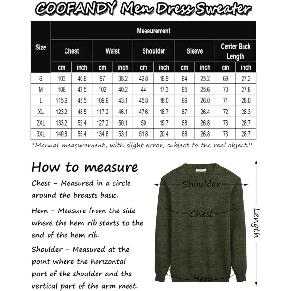 COOFANDY Men's Dress Crew Neck Sweater Slim Fit Lightweight Sweatshirts Knitted Pullover Casual Fashion Long Sleeve Sweater