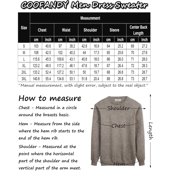 COOFANDY Men's Dress Crew Neck Sweater Slim Fit Lightweight Sweatshirts Knitted Pullover Casual Fashion Long Sleeve Sweater