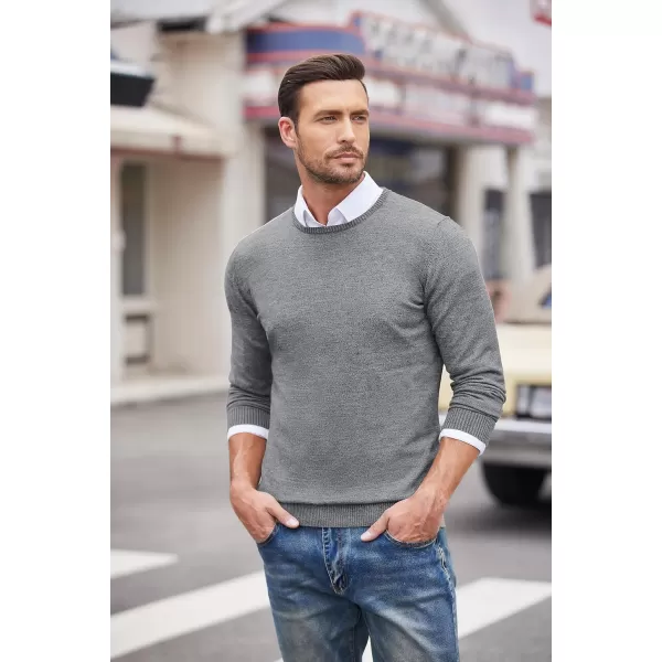 COOFANDY Men's Dress Crew Neck Sweater Slim Fit Lightweight Sweatshirts Knitted Pullover Casual Fashion Long Sleeve Sweater