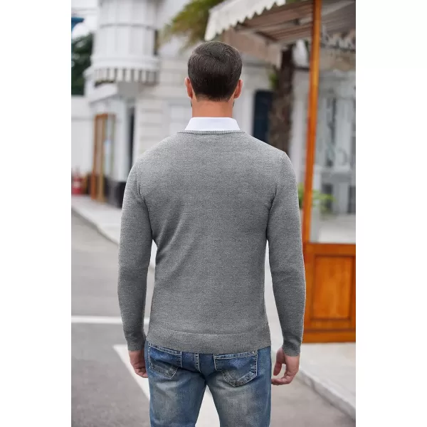 COOFANDY Men's Dress Crew Neck Sweater Slim Fit Lightweight Sweatshirts Knitted Pullover Casual Fashion Long Sleeve Sweater
