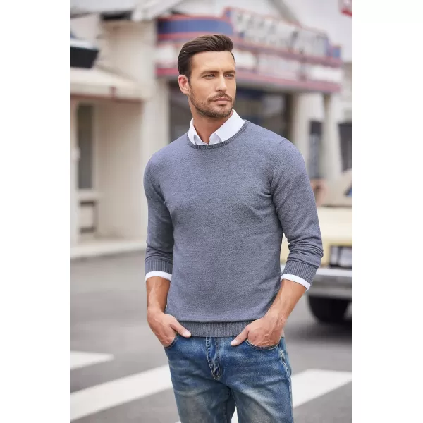 COOFANDY Men's Dress Crew Neck Sweater Slim Fit Lightweight Sweatshirts Knitted Pullover Casual Fashion Long Sleeve Sweater