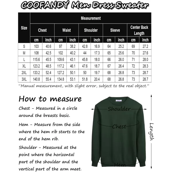 COOFANDY Men's Dress Crew Neck Sweater Slim Fit Lightweight Sweatshirts Knitted Pullover Casual Fashion Long Sleeve Sweater