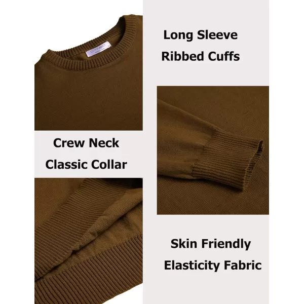 COOFANDY Men's Dress Crew Neck Sweater Slim Fit Lightweight Sweatshirts Knitted Pullover Casual Fashion Long Sleeve Sweater