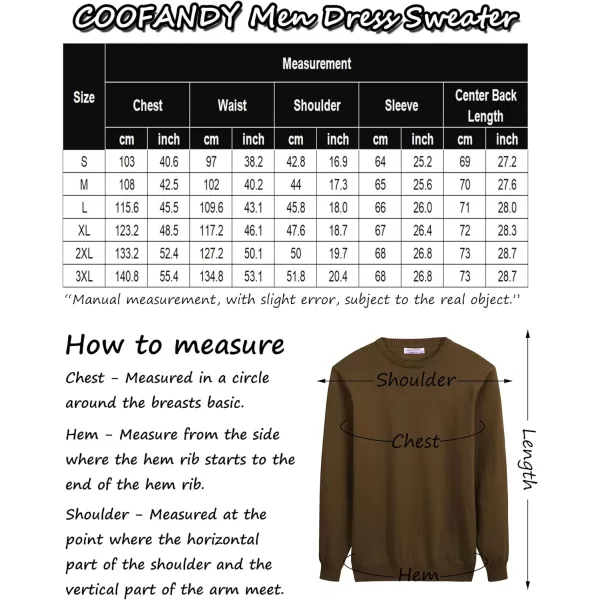 COOFANDY Men's Dress Crew Neck Sweater Slim Fit Lightweight Sweatshirts Knitted Pullover Casual Fashion Long Sleeve Sweater