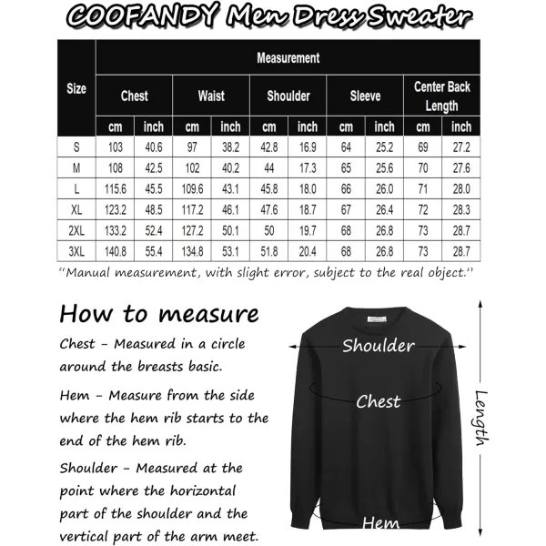 COOFANDY Men's Dress Crew Neck Sweater Slim Fit Lightweight Sweatshirts Knitted Pullover Casual Fashion Long Sleeve Sweater