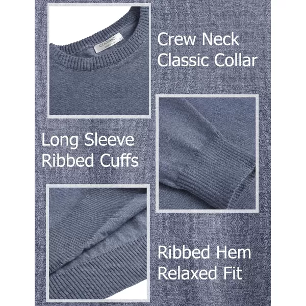 COOFANDY Men's Dress Crew Neck Sweater Slim Fit Lightweight Sweatshirts Knitted Pullover Casual Fashion Long Sleeve Sweater
