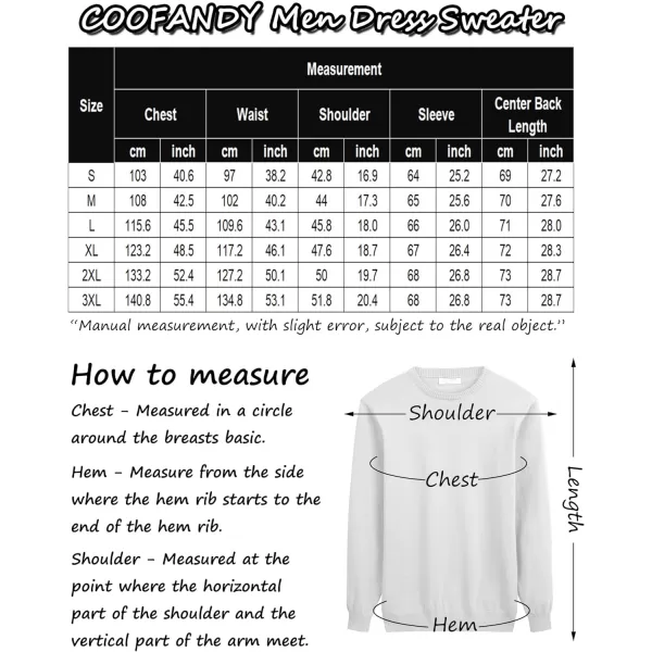 COOFANDY Men's Dress Crew Neck Sweater Slim Fit Lightweight Sweatshirts Knitted Pullover Casual Fashion Long Sleeve Sweater