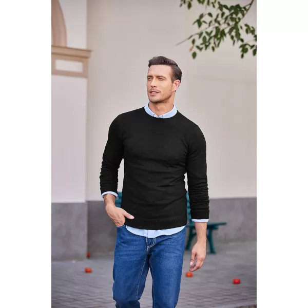 COOFANDY Men's Dress Crew Neck Sweater Slim Fit Lightweight Sweatshirts Knitted Pullover Casual Fashion Long Sleeve Sweater