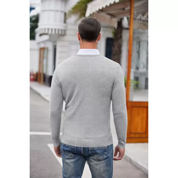 COOFANDY Men's Dress Crew Neck Sweater Slim Fit Lightweight Sweatshirts Knitted Pullover Casual Fashion Long Sleeve Sweater