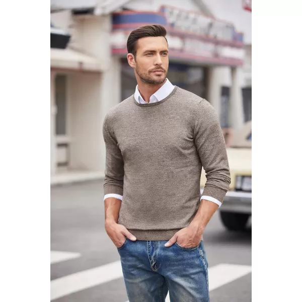 COOFANDY Men's Dress Crew Neck Sweater Slim Fit Lightweight Sweatshirts Knitted Pullover Casual Fashion Long Sleeve Sweater