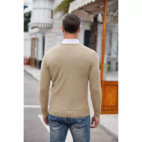 COOFANDY Men's Dress Crew Neck Sweater Slim Fit Lightweight Sweatshirts Knitted Pullover Casual Fashion Long Sleeve Sweater