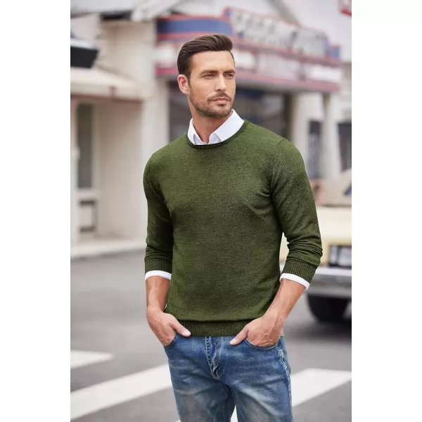 COOFANDY Men's Dress Crew Neck Sweater Slim Fit Lightweight Sweatshirts Knitted Pullover Casual Fashion Long Sleeve Sweater