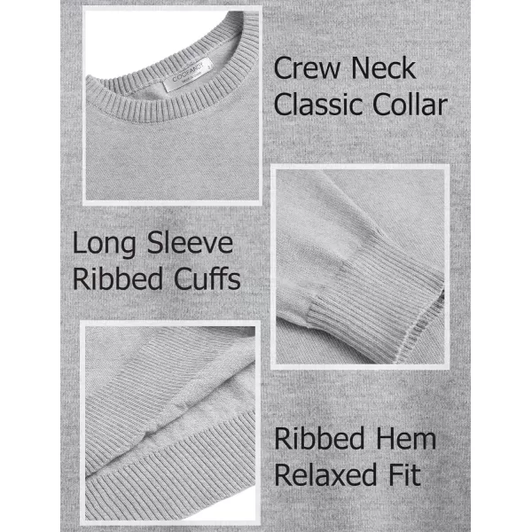 COOFANDY Men's Dress Crew Neck Sweater Slim Fit Lightweight Sweatshirts Knitted Pullover Casual Fashion Long Sleeve Sweater