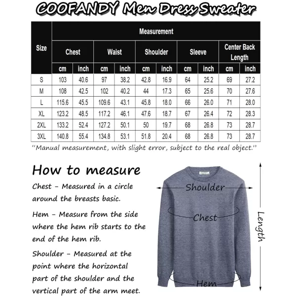 COOFANDY Men's Dress Crew Neck Sweater Slim Fit Lightweight Sweatshirts Knitted Pullover Casual Fashion Long Sleeve Sweater