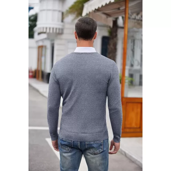 COOFANDY Men's Dress Crew Neck Sweater Slim Fit Lightweight Sweatshirts Knitted Pullover Casual Fashion Long Sleeve Sweater
