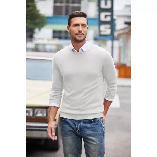 COOFANDY Men's Dress Crew Neck Sweater Slim Fit Lightweight Sweatshirts Knitted Pullover Casual Fashion Long Sleeve Sweater