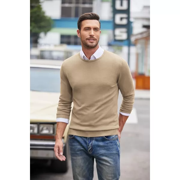 COOFANDY Men's Dress Crew Neck Sweater Slim Fit Lightweight Sweatshirts Knitted Pullover Casual Fashion Long Sleeve Sweater