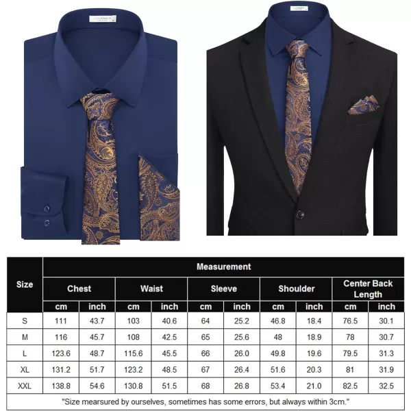 COOFANDY Men's Dress Shirt with Matching Tie and Handkerchief Sets Poplin Shirt