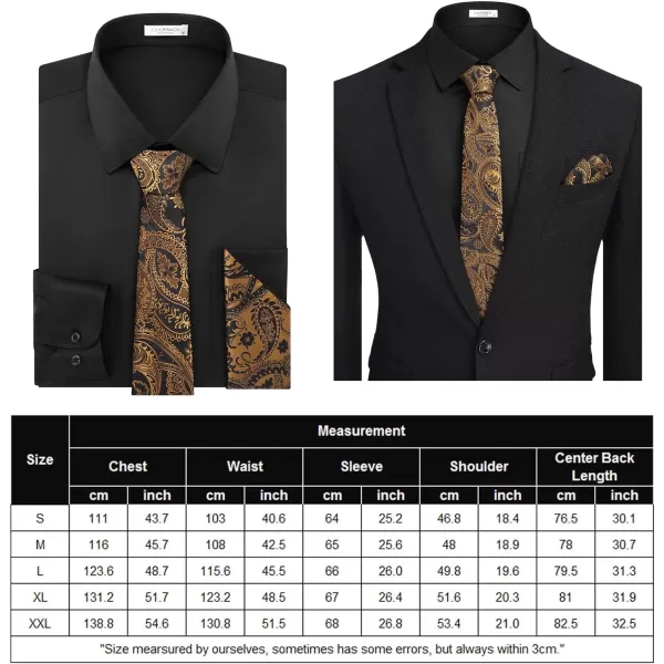 COOFANDY Men's Dress Shirt with Matching Tie and Handkerchief Sets Poplin Shirt