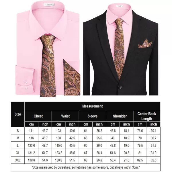 COOFANDY Men's Dress Shirt with Matching Tie and Handkerchief Sets Poplin Shirt