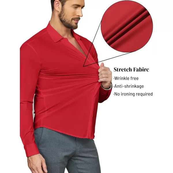 COOFANDY Men's Dress Shirts Long Sleeve Solid Stretch Wrinkle Free Shirt Formal Business Button Down Shirt