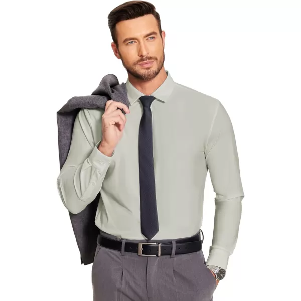 COOFANDY Men's Dress Shirts Long Sleeve Solid Stretch Wrinkle Free Shirt Formal Business Button Down Shirt