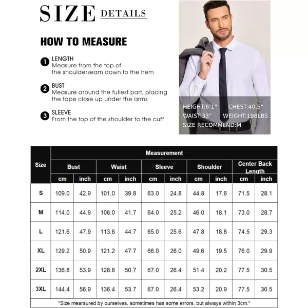 COOFANDY Men's Dress Shirts Long Sleeve Solid Stretch Wrinkle Free Shirt Formal Business Button Down Shirt