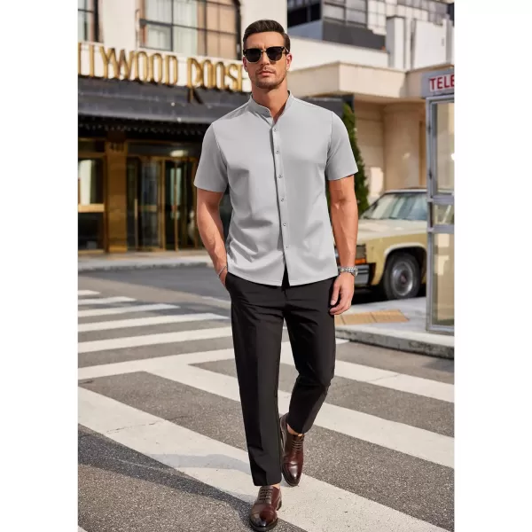 COOFANDY Mens Dress Shirts Stretch Athletic Fit Short Sleeve Button Down Shirts Wrinkle Free