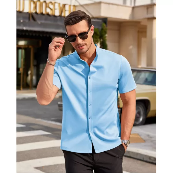 COOFANDY Mens Dress Shirts Stretch Athletic Fit Short Sleeve Button Down Shirts Wrinkle Free