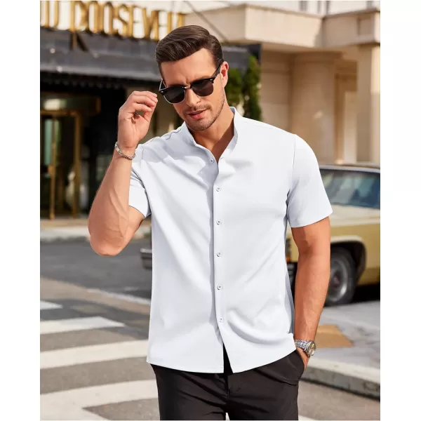 COOFANDY Mens Dress Shirts Stretch Athletic Fit Short Sleeve Button Down Shirts Wrinkle Free
