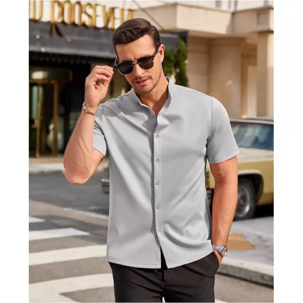 COOFANDY Mens Dress Shirts Stretch Athletic Fit Short Sleeve Button Down Shirts Wrinkle Free