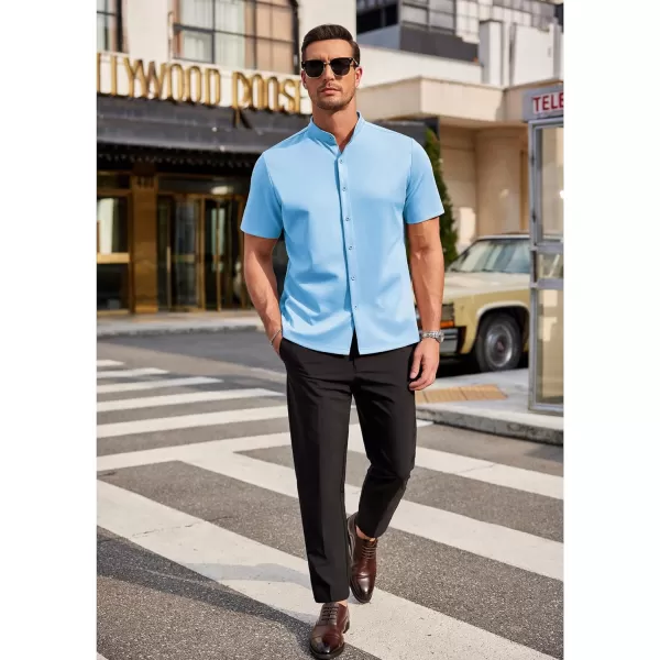 COOFANDY Mens Dress Shirts Stretch Athletic Fit Short Sleeve Button Down Shirts Wrinkle Free