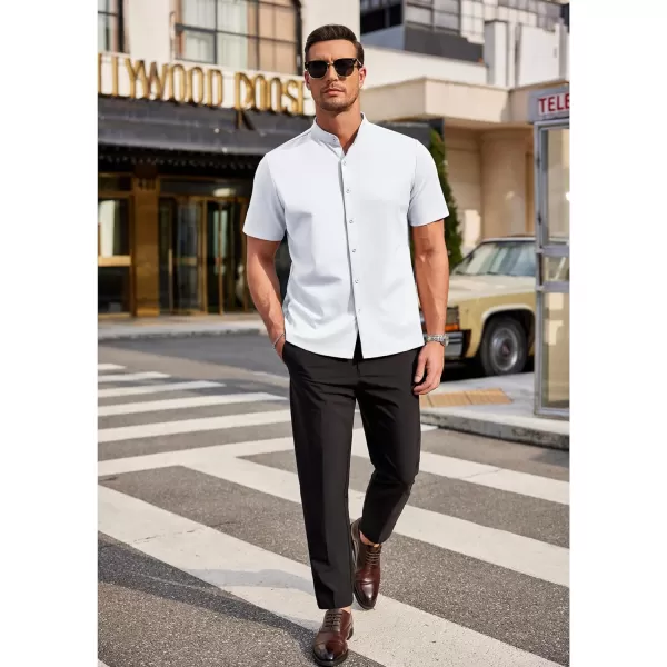COOFANDY Mens Dress Shirts Stretch Athletic Fit Short Sleeve Button Down Shirts Wrinkle Free