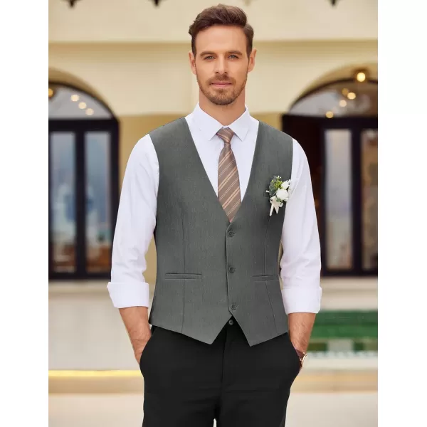 COOFANDY Mens Dress Vest Casual Business Waistcoat Formal Wedding 3 Button Suit Vest