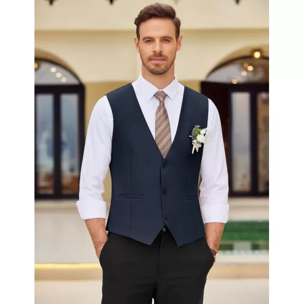 COOFANDY Mens Dress Vest Casual Business Waistcoat Formal Wedding 3 Button Suit Vest