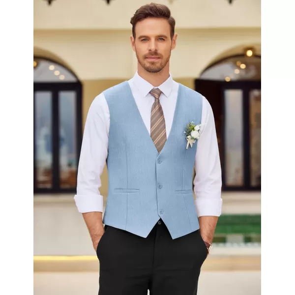COOFANDY Mens Dress Vest Casual Business Waistcoat Formal Wedding 3 Button Suit Vest