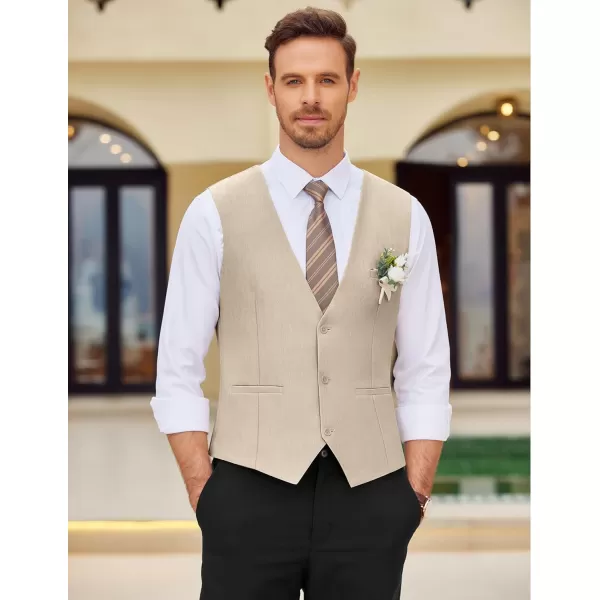 COOFANDY Mens Dress Vest Casual Business Waistcoat Formal Wedding 3 Button Suit Vest