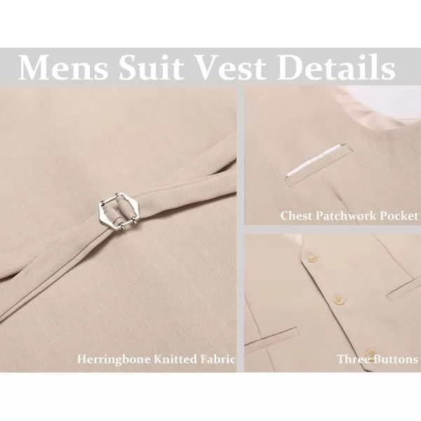 COOFANDY Mens Dress Vest Casual Business Waistcoat Formal Wedding 3 Button Suit Vest